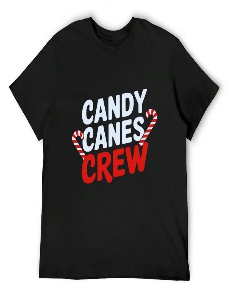 Candy Cane Crew,Chritmas Candy T-Shirt Funny Shirt Cotton Anime Tshirt Anime Clothes Shirts Men