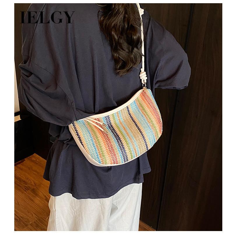 IELGY Hand-Woven One-Shoulder Messenger Dumpling Bag