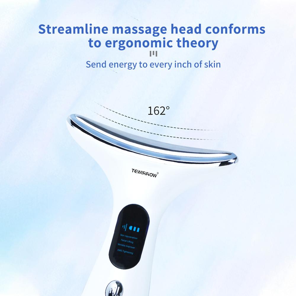 TEWIRROW Массажер для лифтинга шеи и лица Smart Sensing Skin Антивозрастное устройство для лица и шеи с 3 режимами массажа для подтяжки кожи Перезаряжаемый
