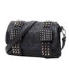 Women Black Leather Messenger Bags Single Skull Rivet Shoulder Bags Sac A Main Bolsa Black Vintage Sexy Bag