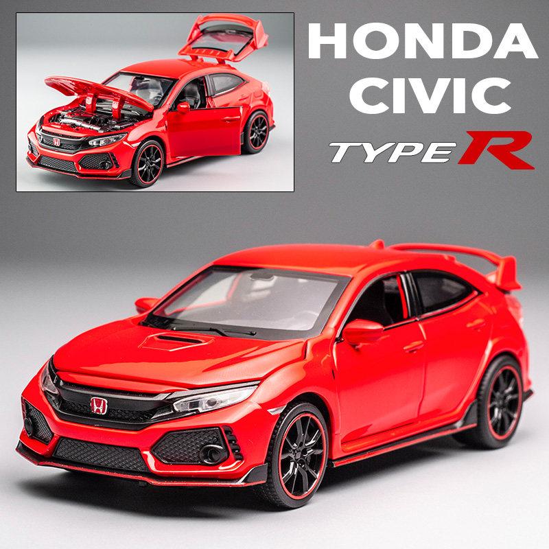 1/32 HONDA CIVIC TYPE-R Литые и Игрушечные Транспортные Средства Металлическая Модель Автомобиля Звук Свет Коллекция Автомобильные Игрушки для Детей Рождественский Подарок