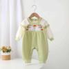 Infant & Toddler Chinese Style Embroidered Rabbit Romper - Cute Long Sleeve Harem Suit for Spring & Autumn