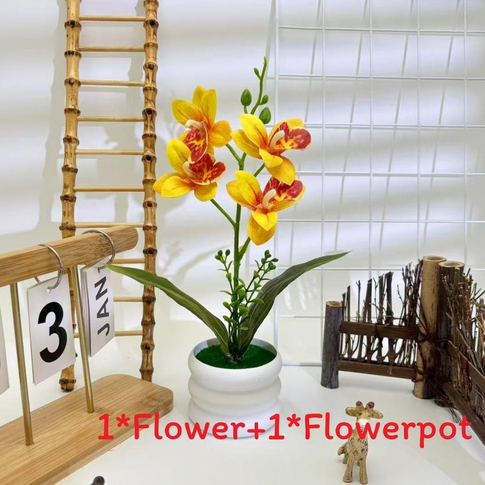 Рольфе Цимбидиум Фабери Искусственное Растение Цветы Бонсай Для Фотографии Реквизит