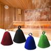 Men Women Wool Felt Sauna Hat Wear Resistant Ultralight Solid Color Washable Non-Fading Sauna Hat