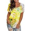 Яркая цветочная женская модная повседневная футболка с круглым вырезом и короткими рукавами с 3D-цифровой печатью