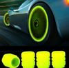 Tire Air Valve Cap Glow In the Dark 4 Piece Set, High Strength, Night