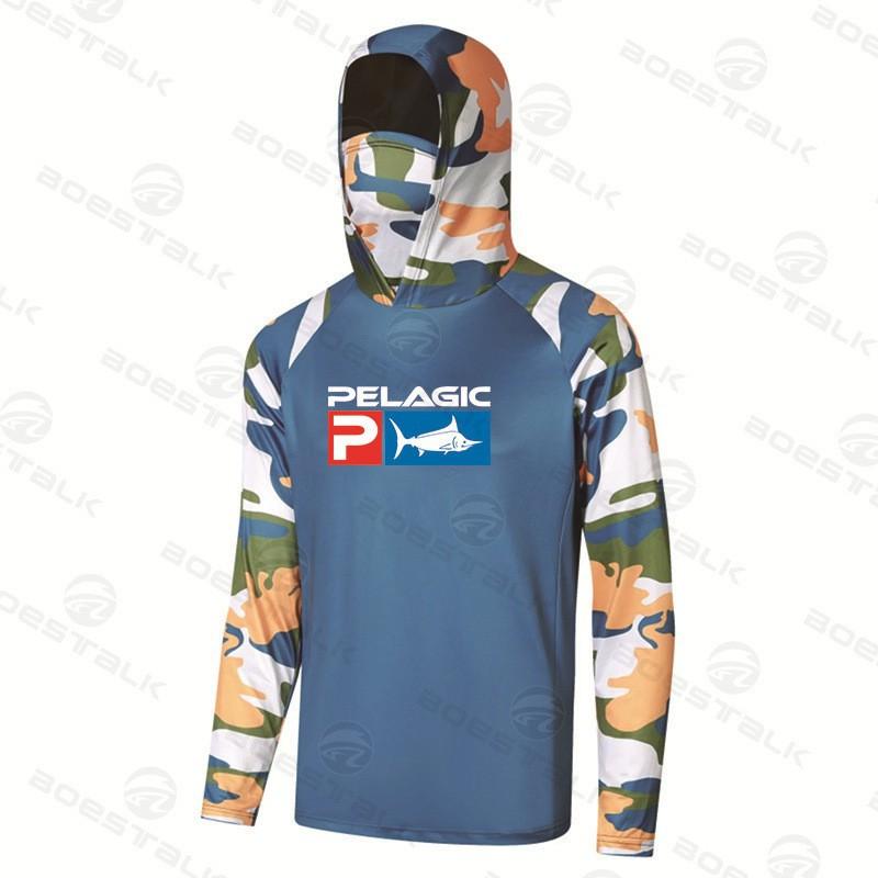 Pelagic Fishing Clothes Men's Outdoor Sportswear Hooded Sun-protection Shirt Quick-drying