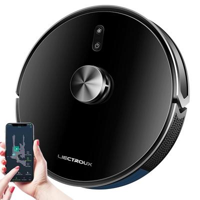 Восстановленный робот-пылесос Liectroux X6, мощность всасывания 6500 Па, лазерная навигация LDS, резервуар для воды 235 мл, пылесборник 400 мл, сохранение 5 карт