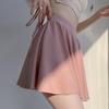 Женская мини-юбка, эластичная юбка трапециевидной формы из ледяного шелка с высокой талией, однотонная плиссированная спортивная юбка, летние плиссированные шорты, юбка