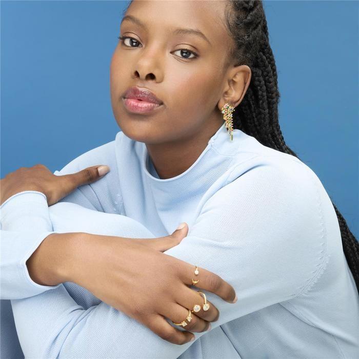 Boucles d'oreilles Luxenter en argent 925 et zircon multicolore finies en or jaune 18k - Arkai