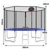 Outdoor Trampoline 366 cm, With Reinforced Leg Braces, Stable, Robust and Load-bearing, One-piece Construction for Children and Adults