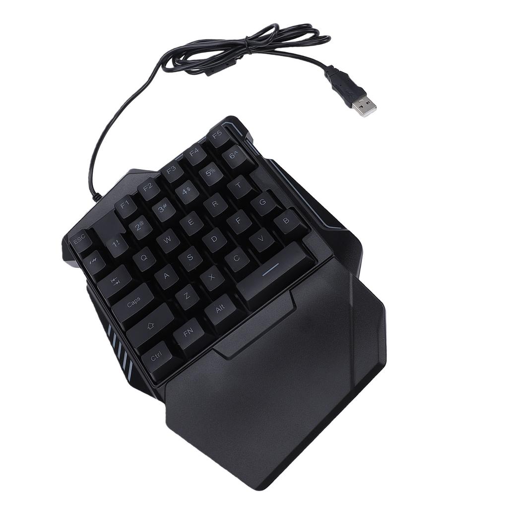 Одноручная игровая клавиатура с RGB-подсветкой, 35 клавиш, эргономичная, USB, портативная, проводная, с подставкой для запястья