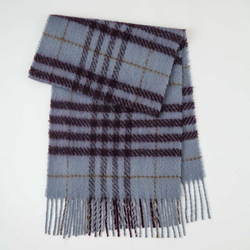 New Retro Plaid Mohair Scarf Women's Autumn and Winter Thickened Warm Temperament Versatile High-end Scarf