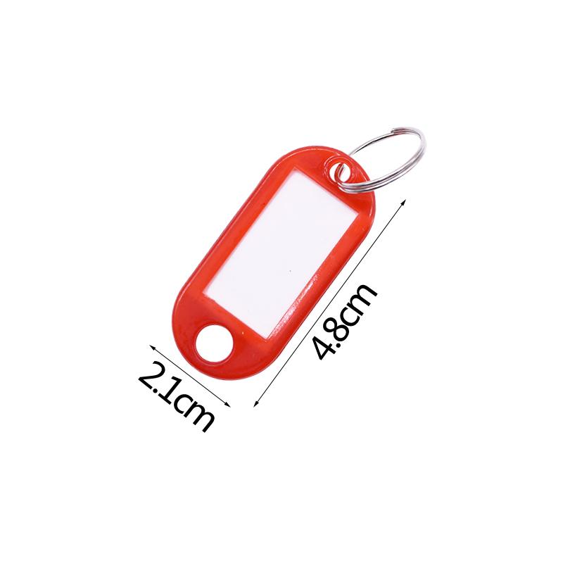 50pcs/lot Colorful Plastic Keychain Key Tags Label Numbered Name Baggage Tag ID Label Name Tags With Split Ring