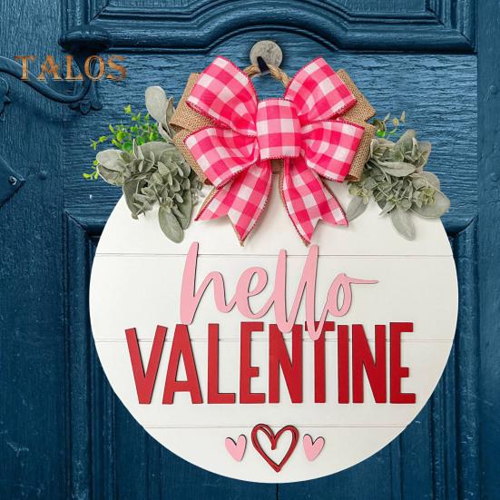 Знак на дверь ко Дню святого Валентина, деревянный знак на дверь с красным розовым бантом, настенная табличка для фермерского дома, декор крыльца входной двери