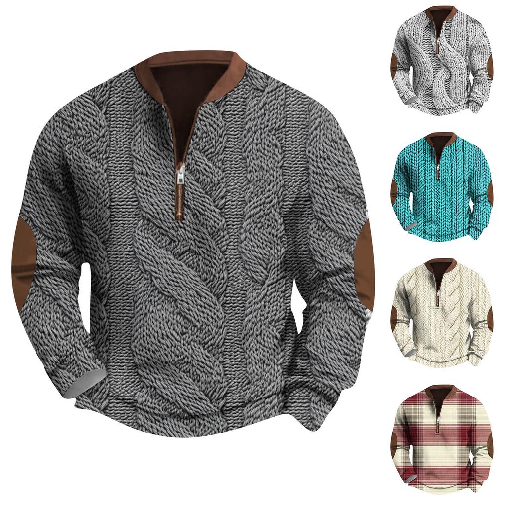 Мужская повседневная толстовка в стиле ретро с градиентным принтом