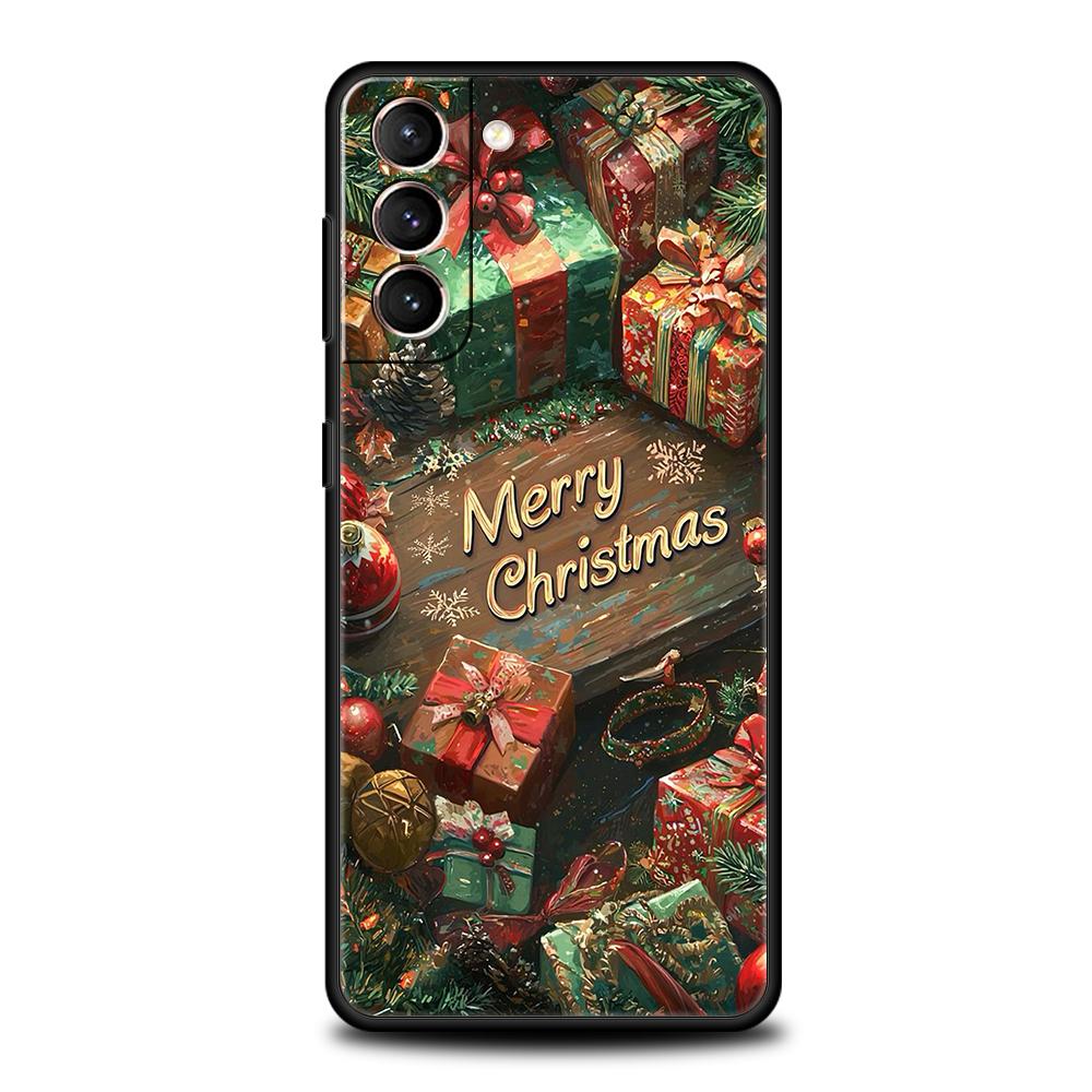 Merry Christmas Phone Case Cover for Samsung Galaxy S25 S24 S23 S22 S20 S21 FE Ultra S10 S10E Plus 5G Soft TPU Capas Fundas Bags
