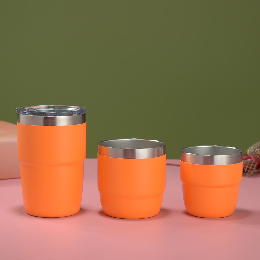 Мини-термос Rambler 4 унции для трансграничной торговли: Двухслойная вакуумная кофейная кружка из нержавеющей стали 304, для горячих и холодных напитков