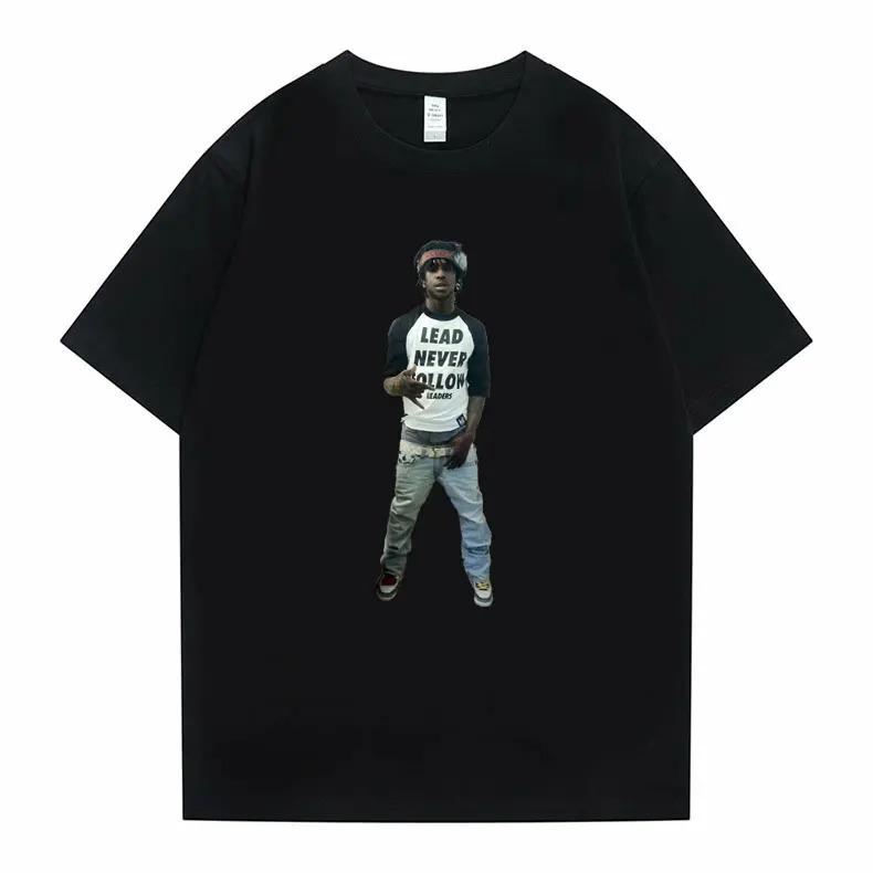 Rapper Chief Keef Lead Never Follow Leaders Print Tshirt Men Hip Hop Funny Meme T Shirt Oversized Tees Male High Quality T-shirt