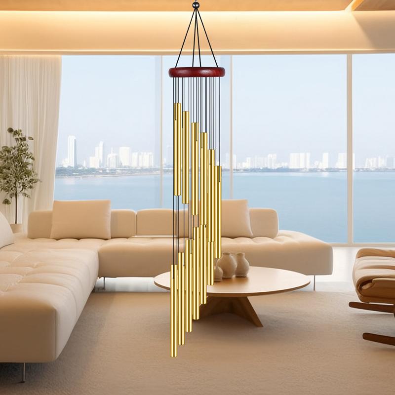 1Piece 12 Tubes Aluminum Alloy Wind Chimes With Hook Bells Rotatable For Outside Home Wedding Party Decoration Gifts
