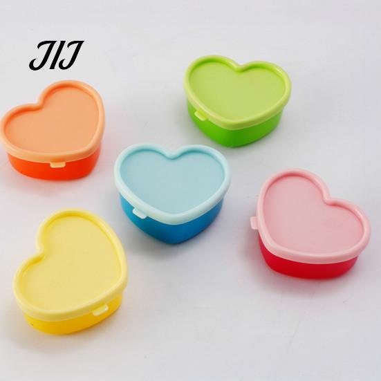 Stackable Storage Containers 5Pcs Mini Box with Lids, Plastic Containers, Reusable Portable Boxes Heart/Square/Flower Shape Food Organizer for