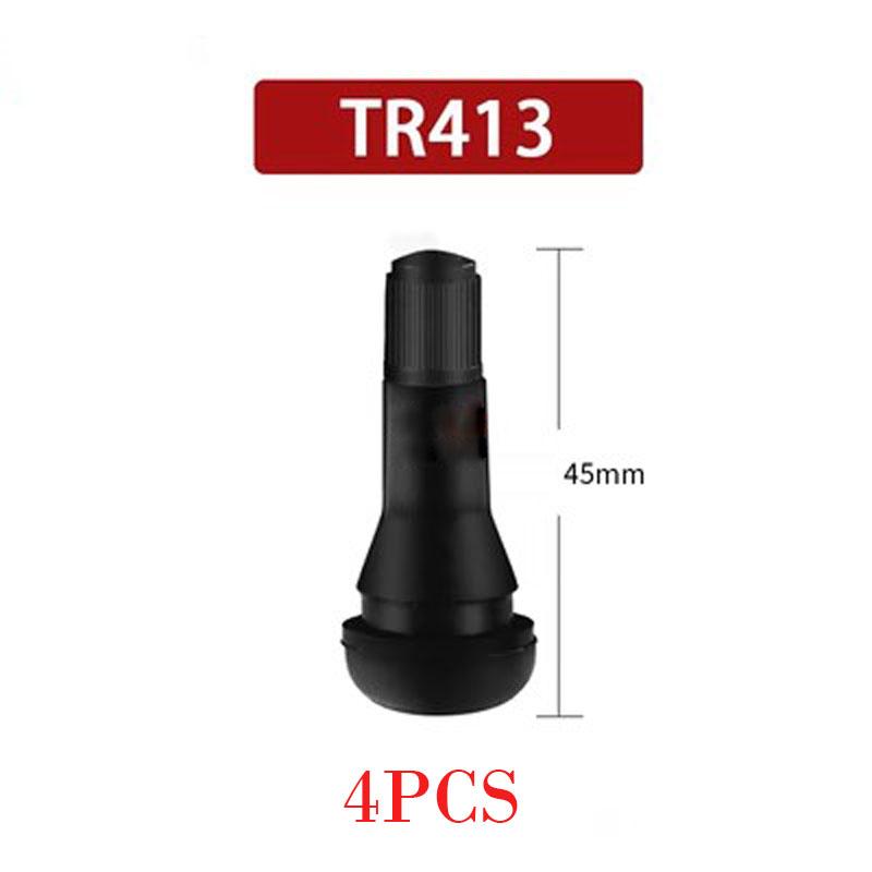 4 шт. TR414 TR413 защелкивающиеся стержни вентилей шин короткие черные резиновые для автомобильных и велосипедных колес, сердечник вентиля из чистой меди