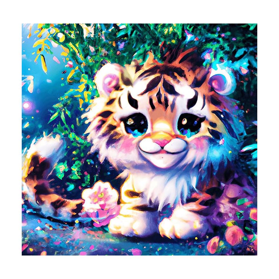 Frame Painting By Numbers Kits Tiger Animals Handwork Paint By Numbers Diy Crafts For Home Decoration 40x40