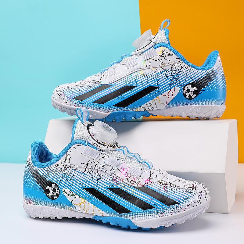 Футбольные бутсы Jinjiang для мальчиков и девочек TF со сломанными ногтями для детей и студентов, спортивная обувь с вращающимися кнопками