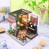 DIY Wooden Miniature Building Kits 3D Puzzle with LED Handmade Tiny House Toys for Kids