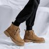 Весенние и осенние мужские ботинки ANKLE Basic New Retro British High Top Suede Zipper Thick Soild Work Boots Men's Shoes Grey
