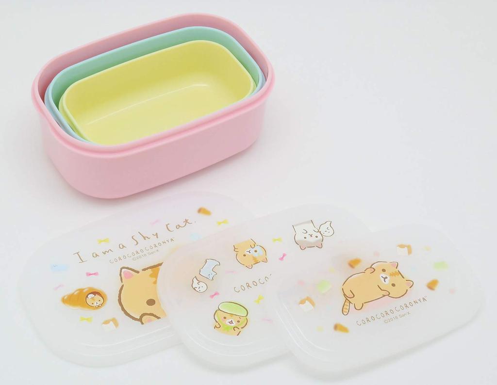 OSK Bento Box x x Height 13 x x Height x x Height Korokoro Cologna Seal Container 3 pieces Pink/Blue/Yellow SP-2=Approx. 11.8 7.1 4cm, SP-3=Approx.