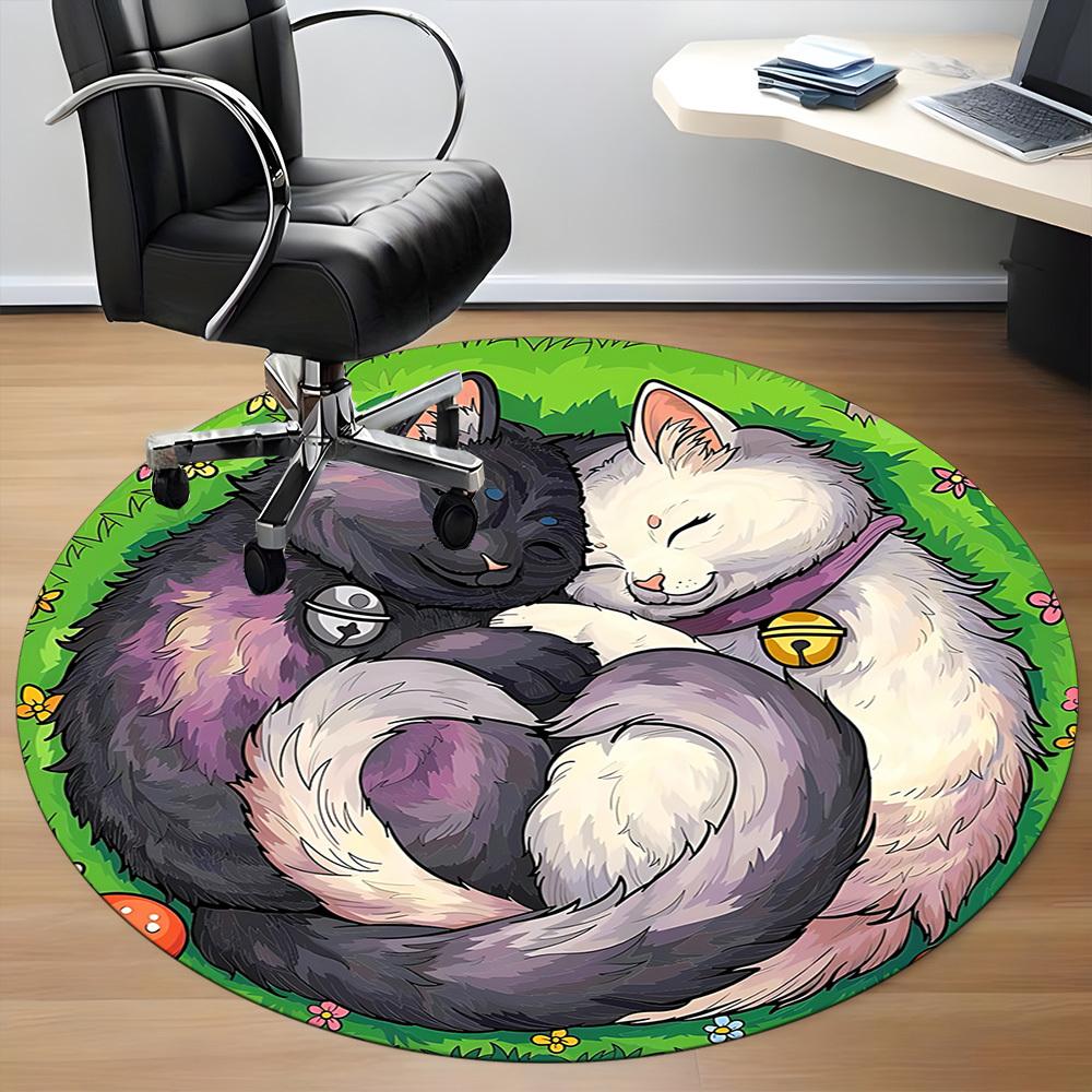 1 шт. Круглый ковер Harmony Cats для офиса, под офисные стулья, в спальню, гостиную, домашний декор, декор комнаты