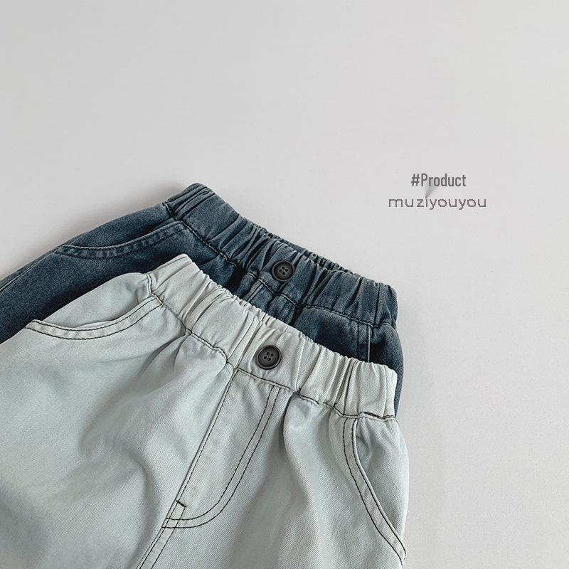 Детские свободные джинсы широкого кроя на весну/лето 2025 – модный корейский стиль для мальчиков и девочек
