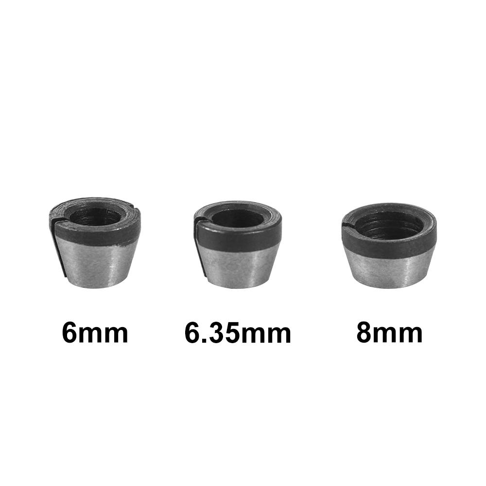 6mm 6.35mm 8mm Milling Cutter Collet Adapter Carbon Steel High Precision Collet Chuck Adapter Durable Hard Carpentry Adapter