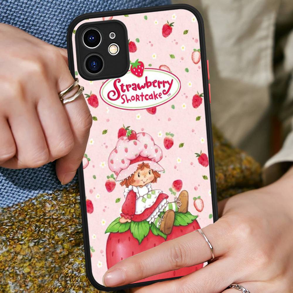 S-Девочка с клубничным тортом Для IPhone 16 Pro Max 15 14 13 12 11 XS MAX X Plus Конфетный Цвет Матовый ТПУ Чехол для Телефона