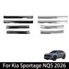 Для Kia Sportage NQ5 2026 Черная Нержавеющая Сталь Внутренняя Накладка на Порог Двери Защитная Накладка на Порог Приветственная Накладка на Порог Двери Аксессуары