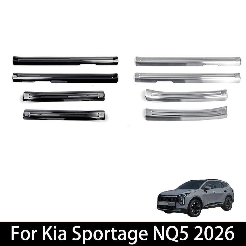 Для Kia Sportage NQ5 2026 Черная Нержавеющая Сталь Внутренняя Накладка на Порог Двери Защитная Накладка на Порог Приветственная Накладка на Порог Двери Аксессуары