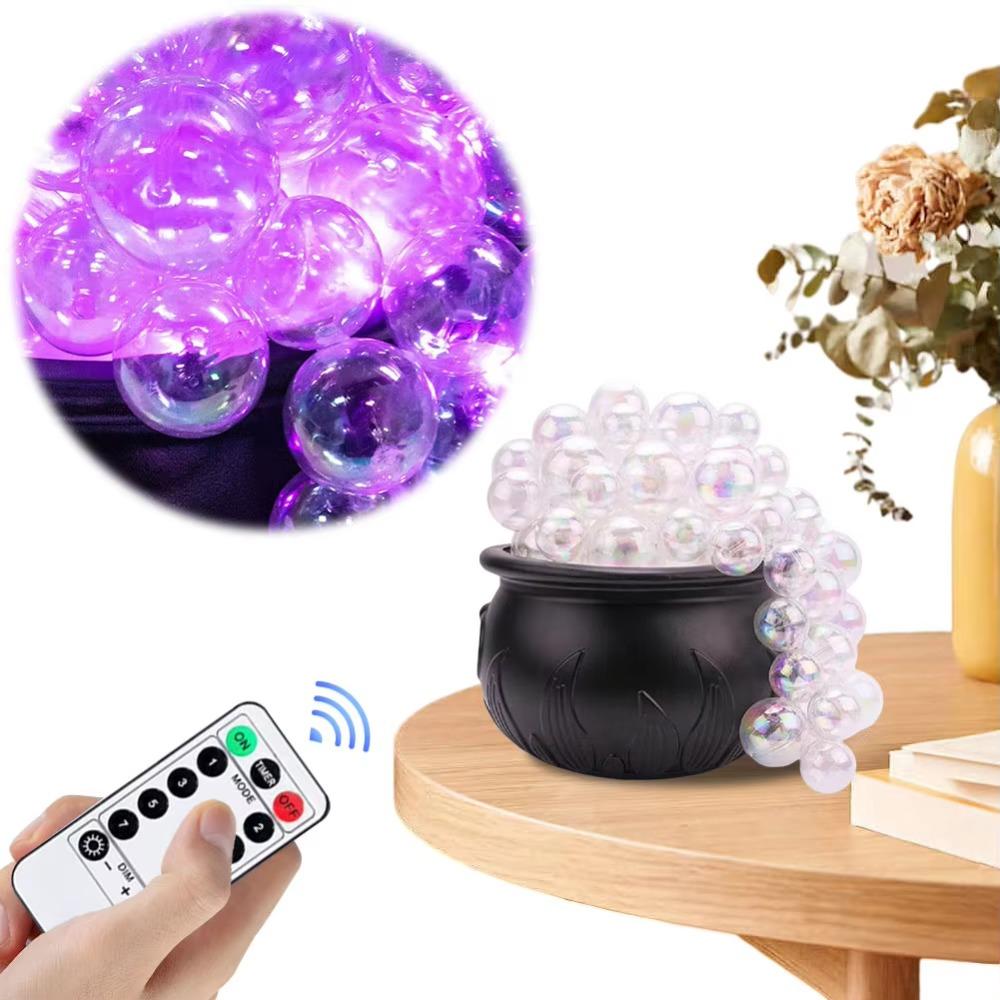Purple Light Halloween Bubbling Cauldron Decoration Luminous Candy Jar Bubbling Pot Ornament Bar
