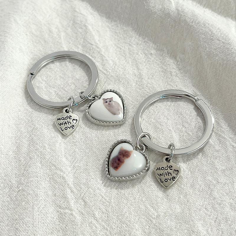 1 шт. дешевые подарки сладкий прохладный ветер кошка брелок чувство дизайна анти-потерянный милый кулон любовь сумка украшения ювелирные изделия