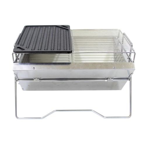 Tentmark Design Manly Grill Plate, Iron Plate, Suitable for Bonfires and Open Fires, Outdoor Camping, BBQ, Body and Grip Set, Includes Storage Bag