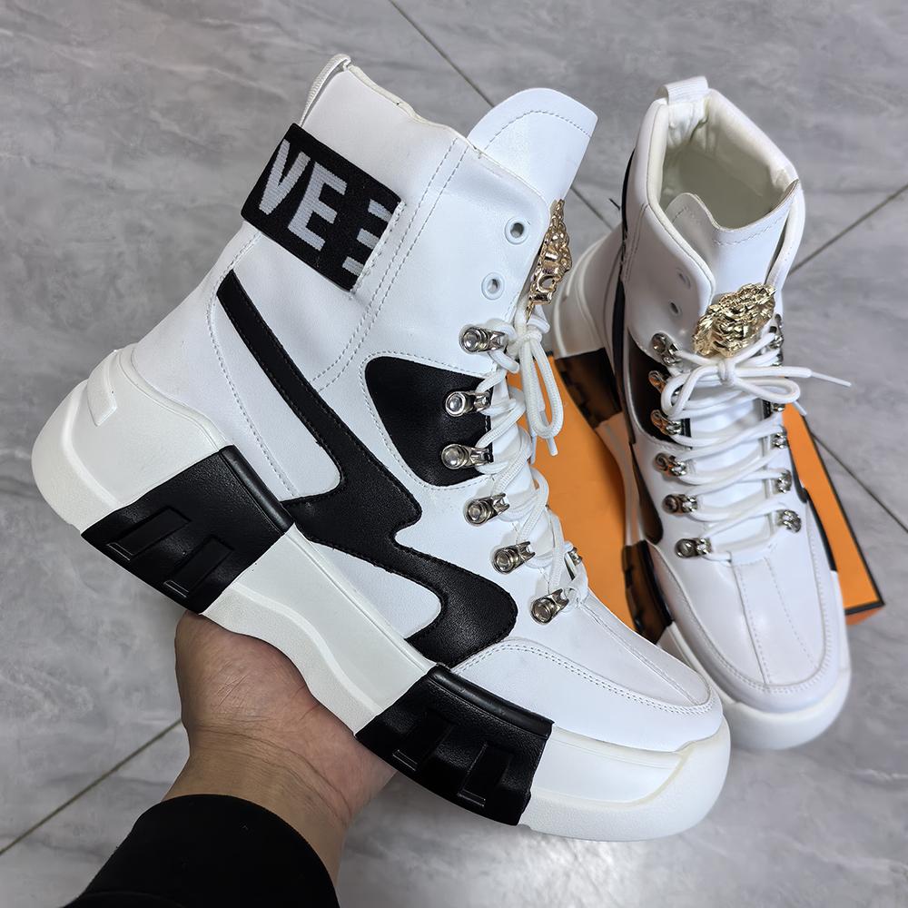 Роскошный дизайнерский тренд мужская обувь плоская повседневная обувь толстая подошва ботильоны кроссовки zapatos hombre A6