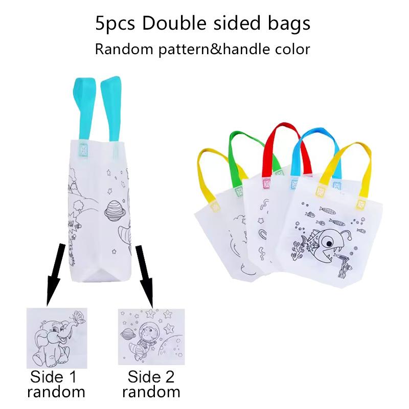 Graffiti Bag Children Drawing Toys Colored Marking Painting Non Woven Gift Bag Crafts Colorful Filling Painting DIY for Kid TMZ