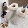 New Winter Thick-soled Mid-calf Warm Shoes Wear-resistant Comfortable and Fashionable Women's Boots Flat-soled Velvet Snow Boots