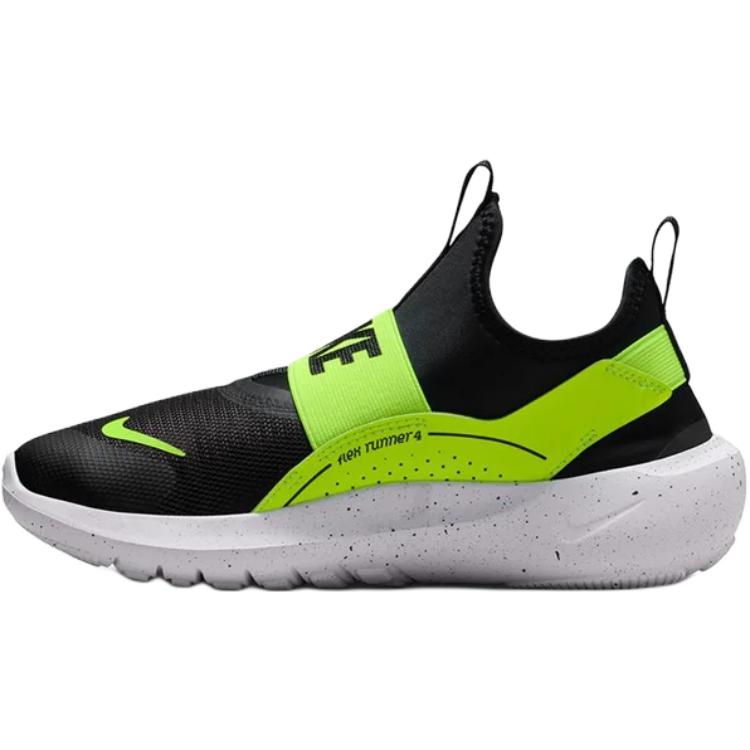 Nike Flex Runner Устойчивые к истиранию Низкие детские кроссовки для бега Черный Белый Желтый Унисекс IF2893-003