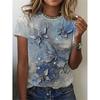 Футболка с 3D-дизайном бабочки, повседневный топ с коротким рукавом, подходит для весны и лета, женские футболки