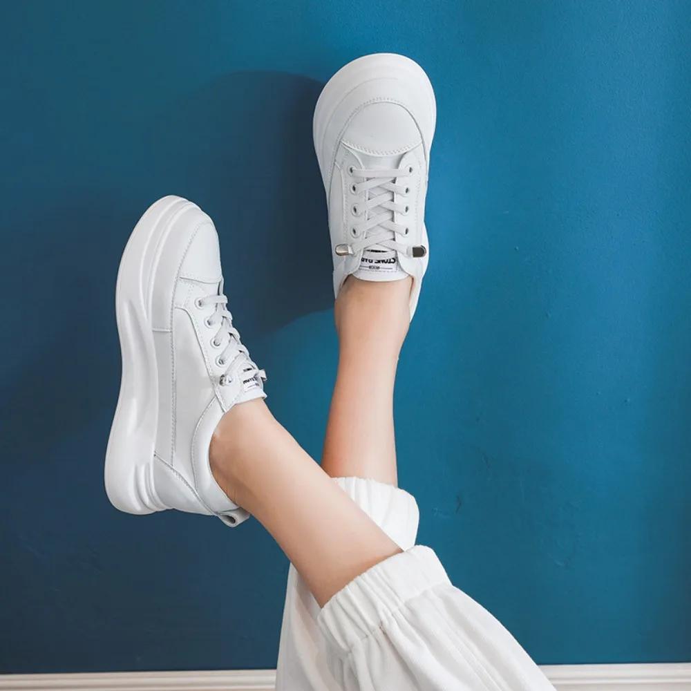 Sneakers Women  Spring Autumn Versatile Matsuke Increase Breathable Leisure Board Shoe Female Woman Shoes Platform Sneakers