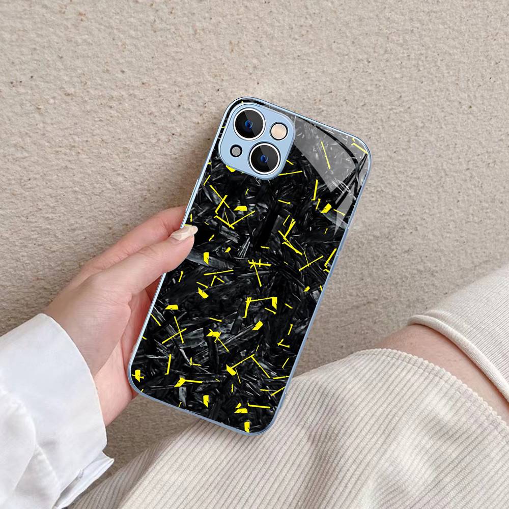 Чехлы из кованого карбона Закаленное стекло Для iPhone 14 13 12 11 Pro Mini XS MAX 14Plus X XS XR Чехлы