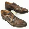 LOTTUSSE Made In Spain Vintage Double Monk Strap Brown Size 26.5-27.0cm Men's(USED)