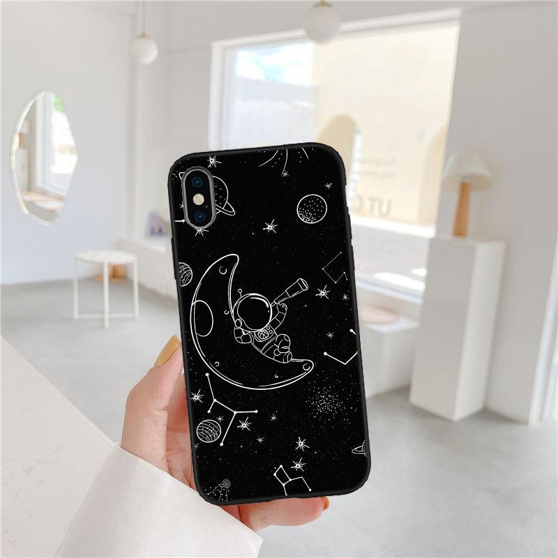 CJ12 Astronaut Space Moon Phone Case for Samsung Galaxy Note 10 20 S23 S24 S25 Ultra FE Plus Edge Lite A02S A35 A07 A17