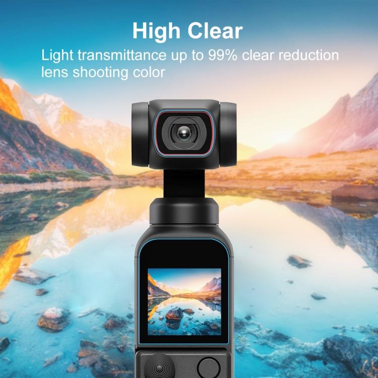 PULUZ 9H 2.5D HD Закаленное Стекло Защита Объектива + Защитная Пленка на Экран для DJI OSMO Pocket 2